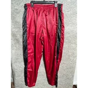 Nike Sweatpants Mens XL Mesh Lined Ankle Zip Drawstring Waist Red Black
